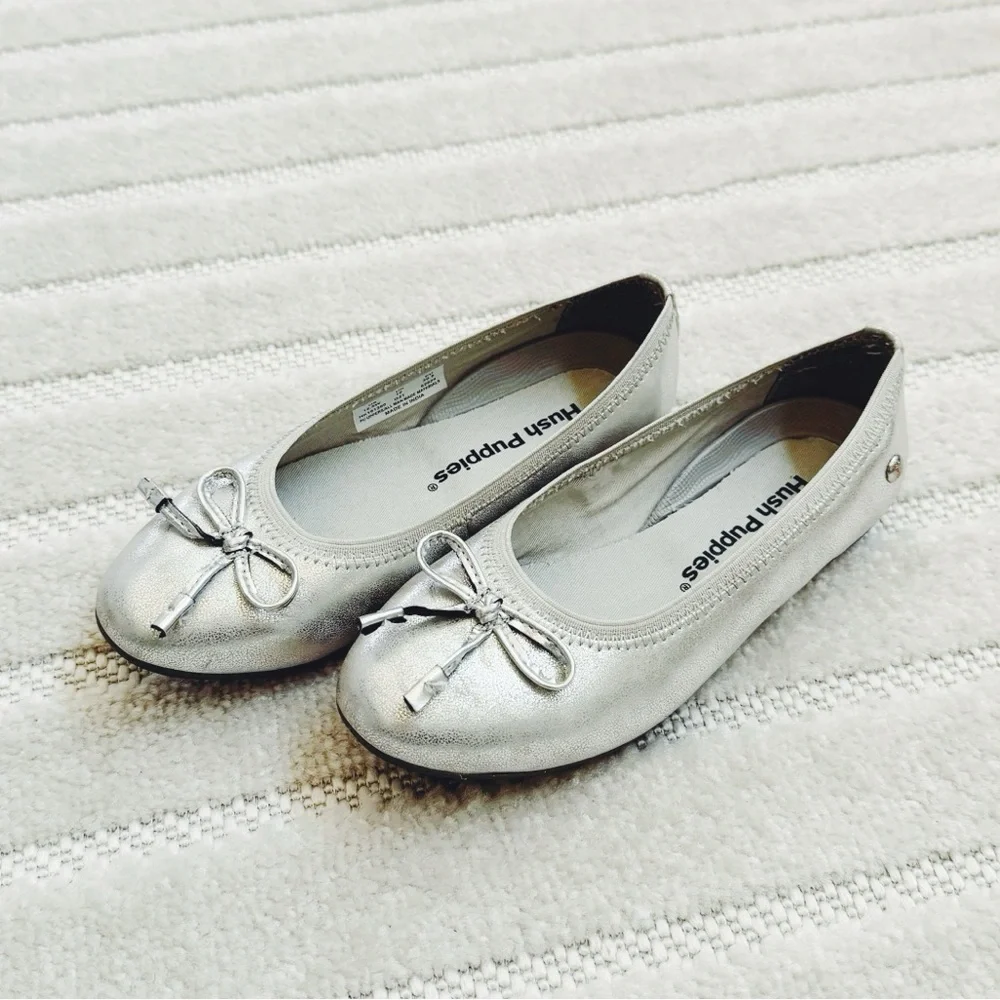Stride Rite Hush Puppies Silver Ballet Flats